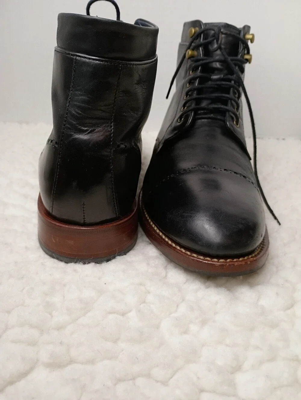 Cole Haan Martin Cap Toe Chukka Boots Men's 10M Black Leather Goodyear Welt